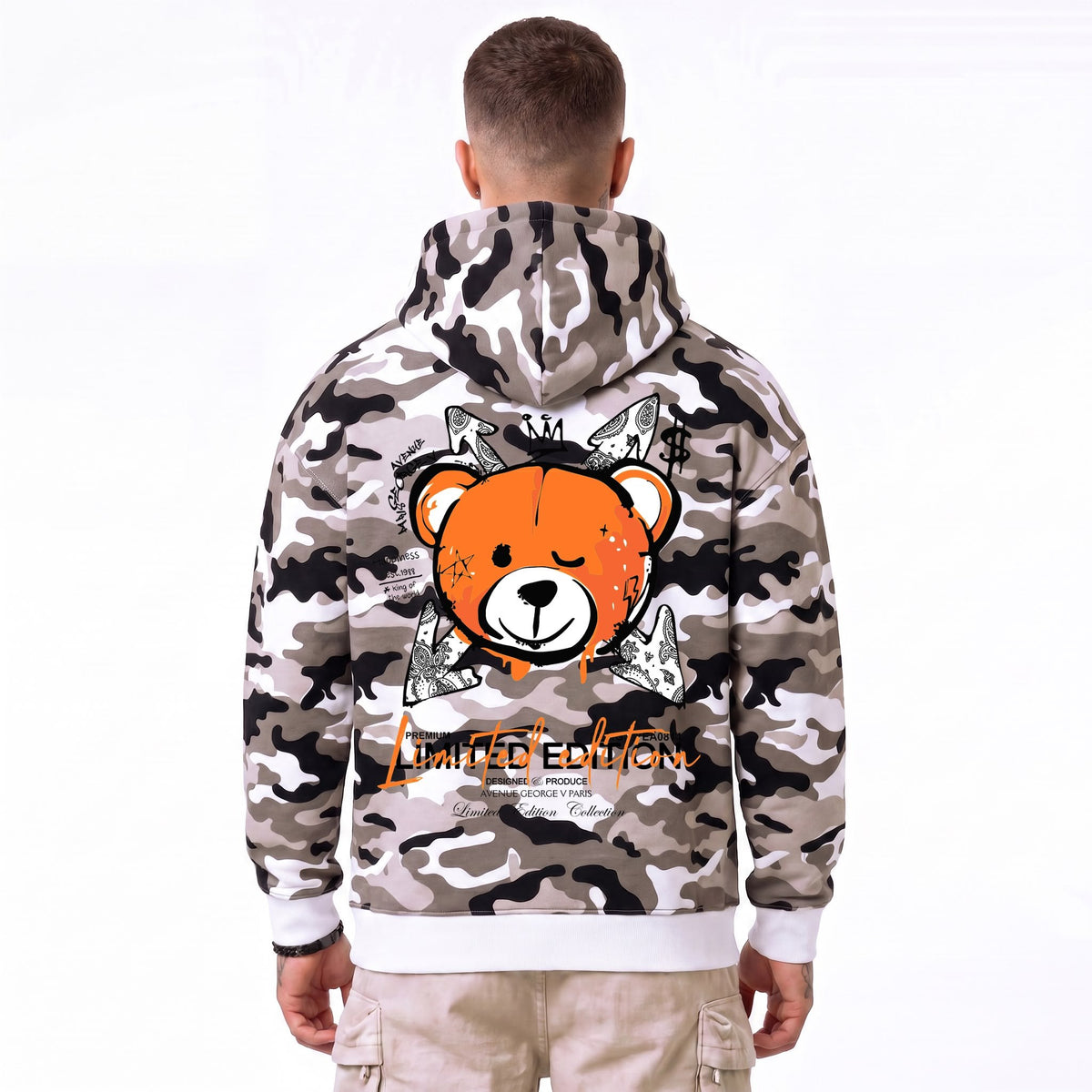 Hoodie Camo Limited Edition — Beige/Orange, dos