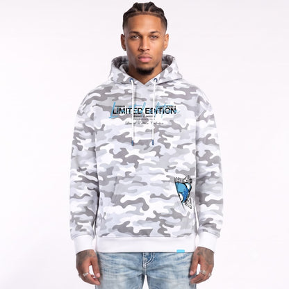 Hoodie Camo Limited Edition — Blanc/Bleu, face