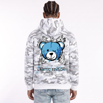 Hoodie Camo Limited Edition — Blanc/Bleu, dos