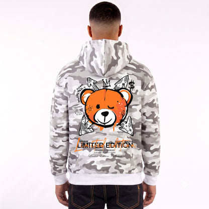 Hoodie Camo Limited Edition — Blanc/Orange, dos