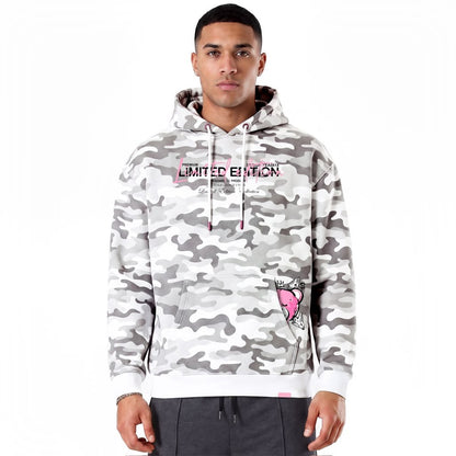 Hoodie Camo Limited Edition — Blanc/Rose, face