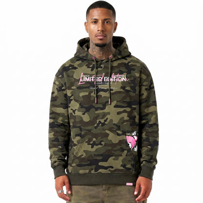 Hoodie Camo Limited Edition — Kaki/Rose, face