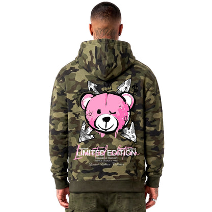 Hoodie Camo Limited Edition — Kaki/Rose, dos