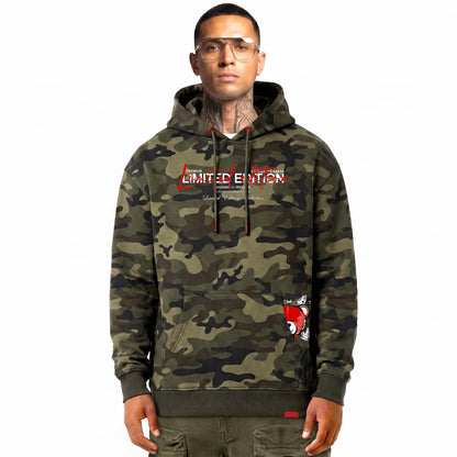 Hoodie Camo Limited Edition — Kaki/Rouge, face