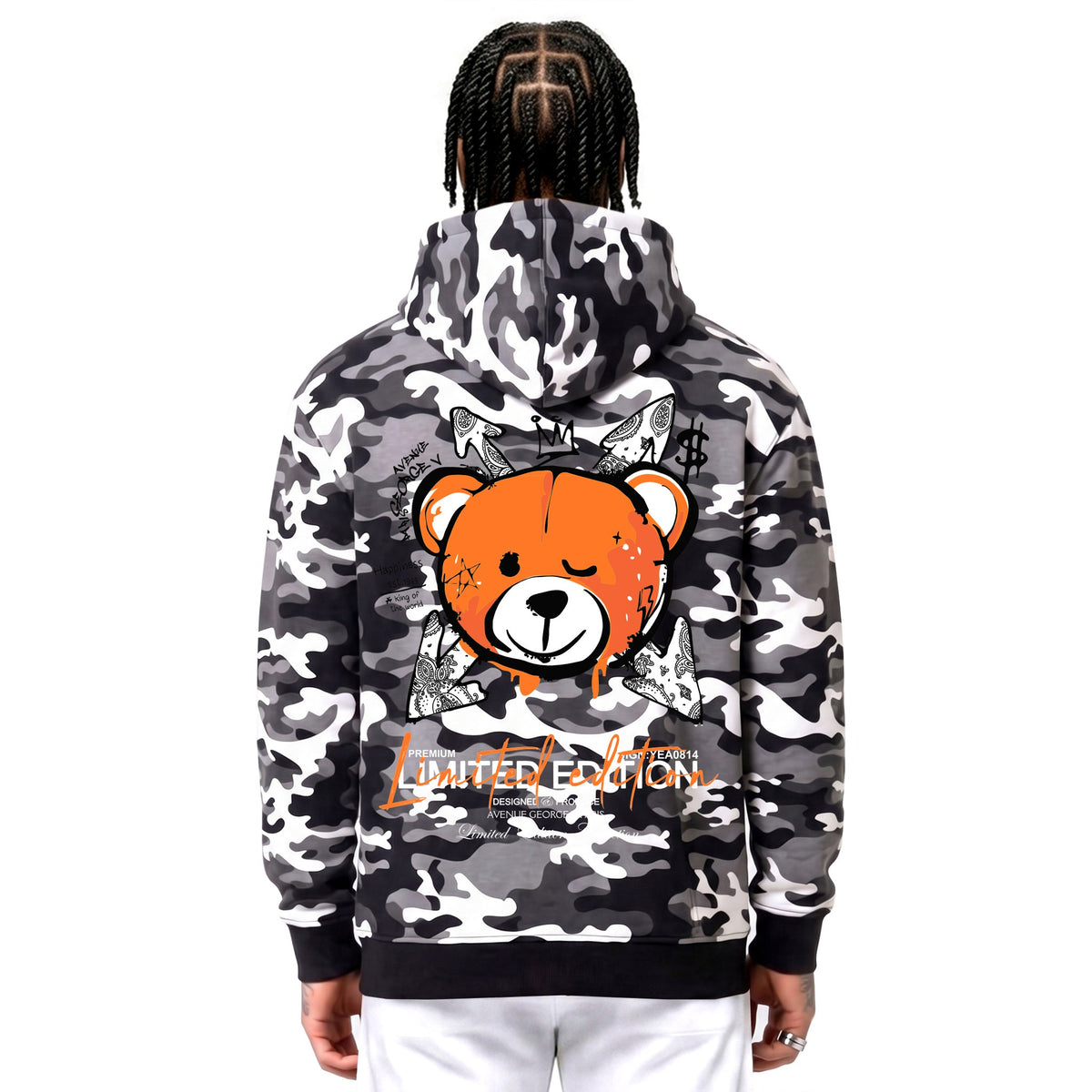 Hoodie Camo Limited Edition — Noir/Orange, dos