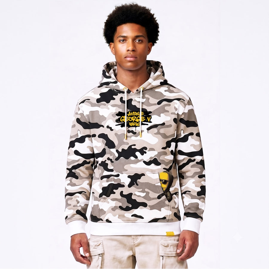 Hoodie Camo Bart — Beige, face