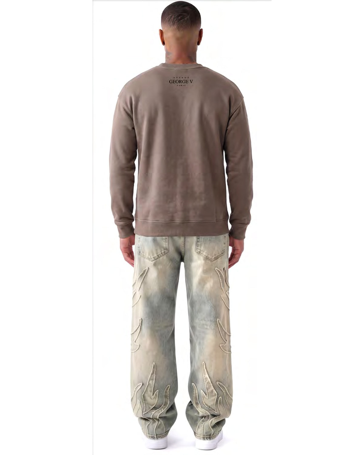 Sweatshirt Leopard Monogram — Beige, dos