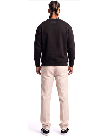 Sweatshirt Leopard Monogram — Noir, dos