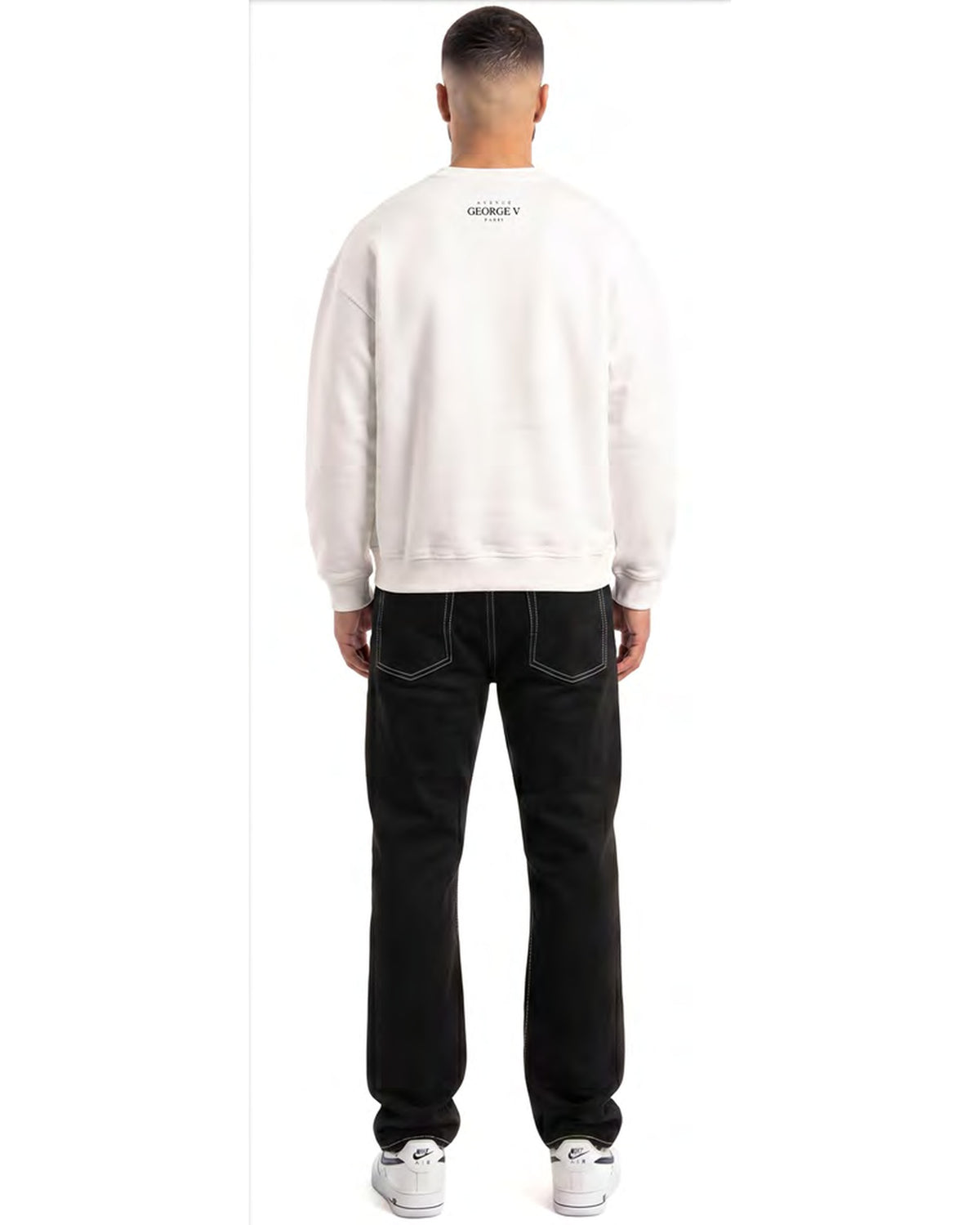 Sweatshirt Leopard Monogram — Blanc, dos