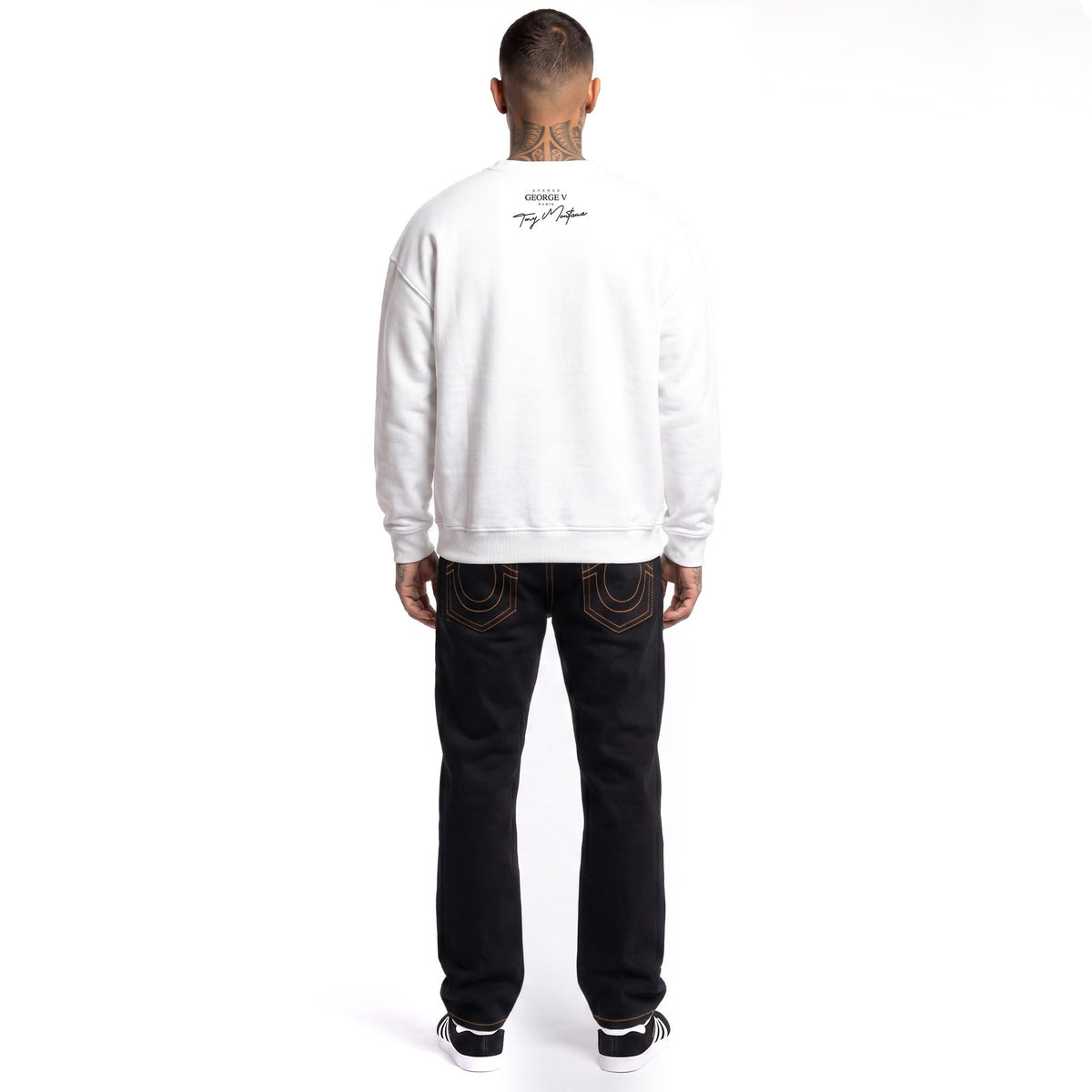 Sweatshirt Scarface — Blanc, dos, porté