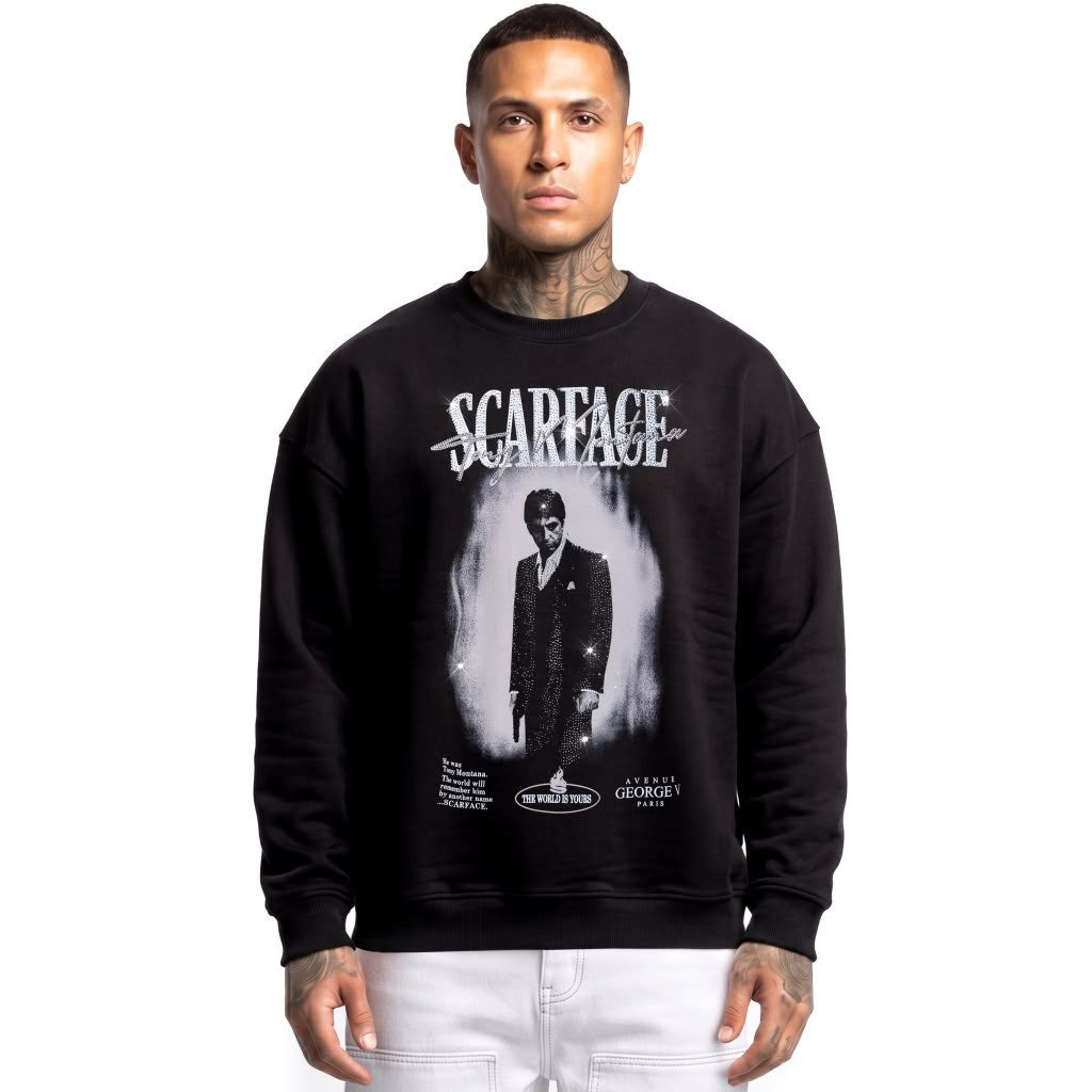 Sweatshirt Scarface — Noir, face