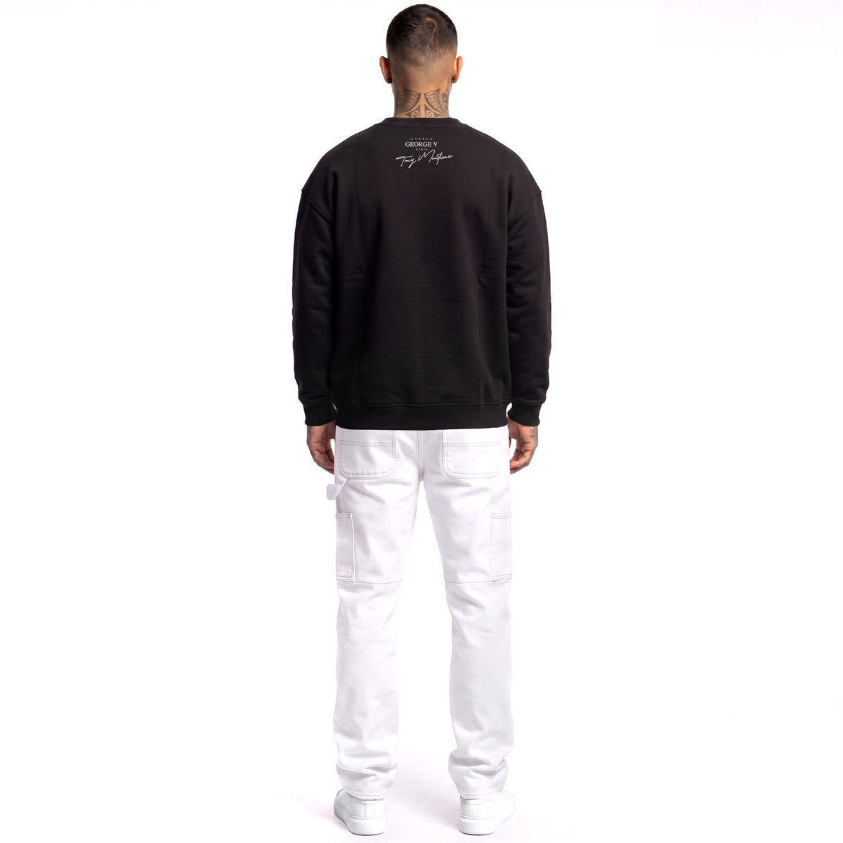 Sweatshirt Scarface — Noir, dos, porté
