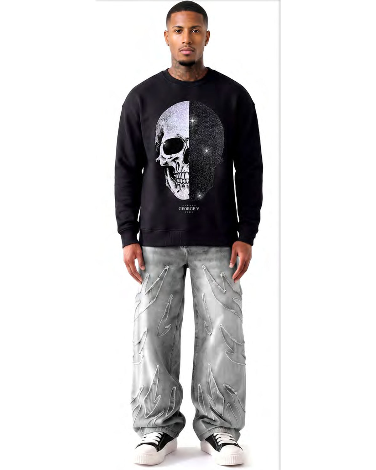 Sweatshirt Skull — Noir, face