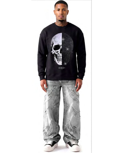 Sweatshirt Skull — Noir, face