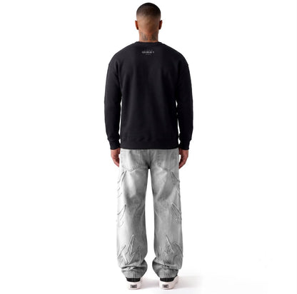 Sweatshirt Skull — Noir, dos, porté