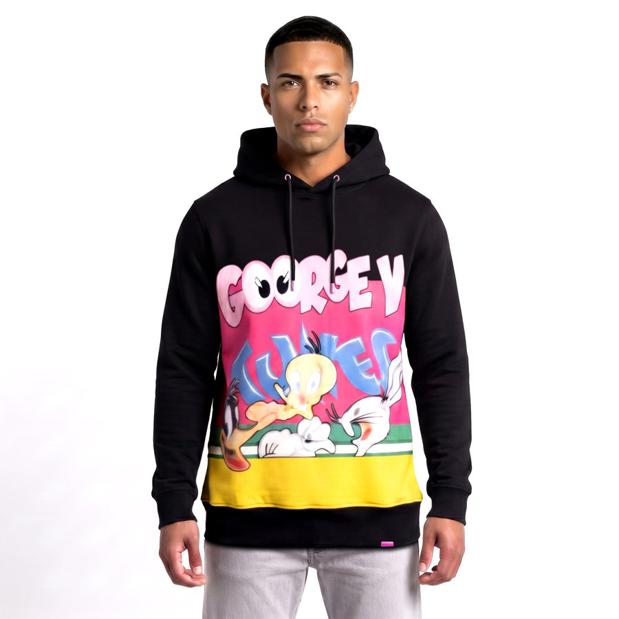 Hoodie Looney — Noir, face