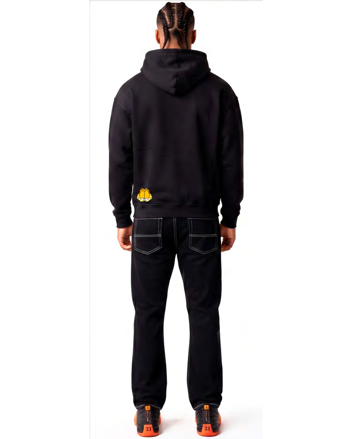 Hoodie Garfield — Noir, dos