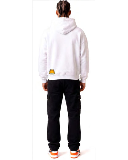 Hoodie Garfield — Blanc, dos