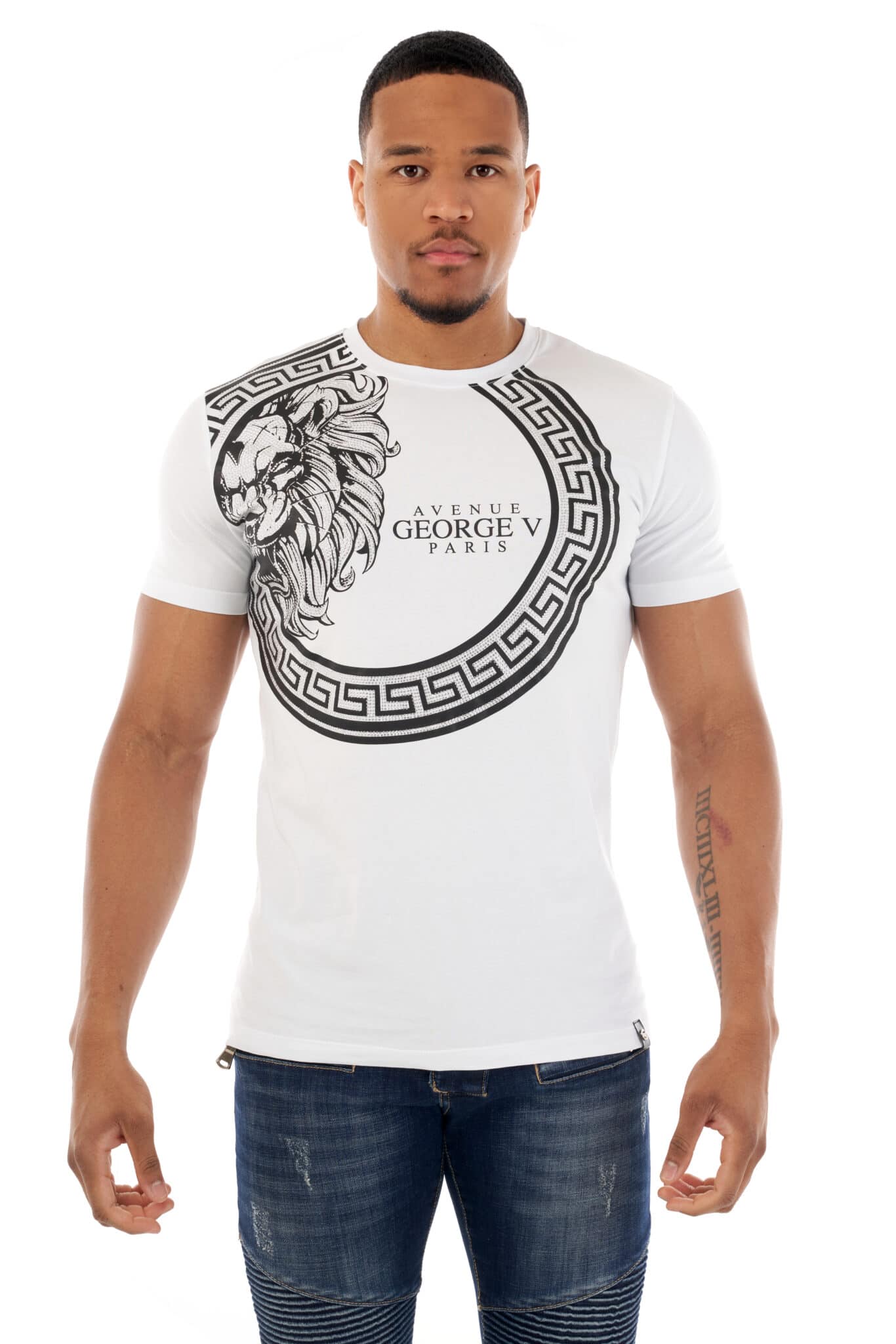 T-shirt GV baroque lion head streetwear